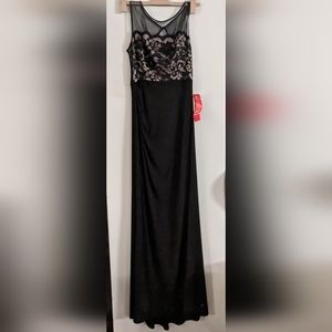 Eliza J Black and champagne maxi dress  NWT